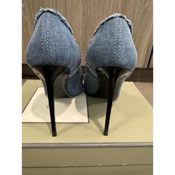 Tom Ford Frayed Raw Blue Denim Pointed Toe Stiletto Heel Pumps Size 39 $790 MSRP - Picture 12 of 14
